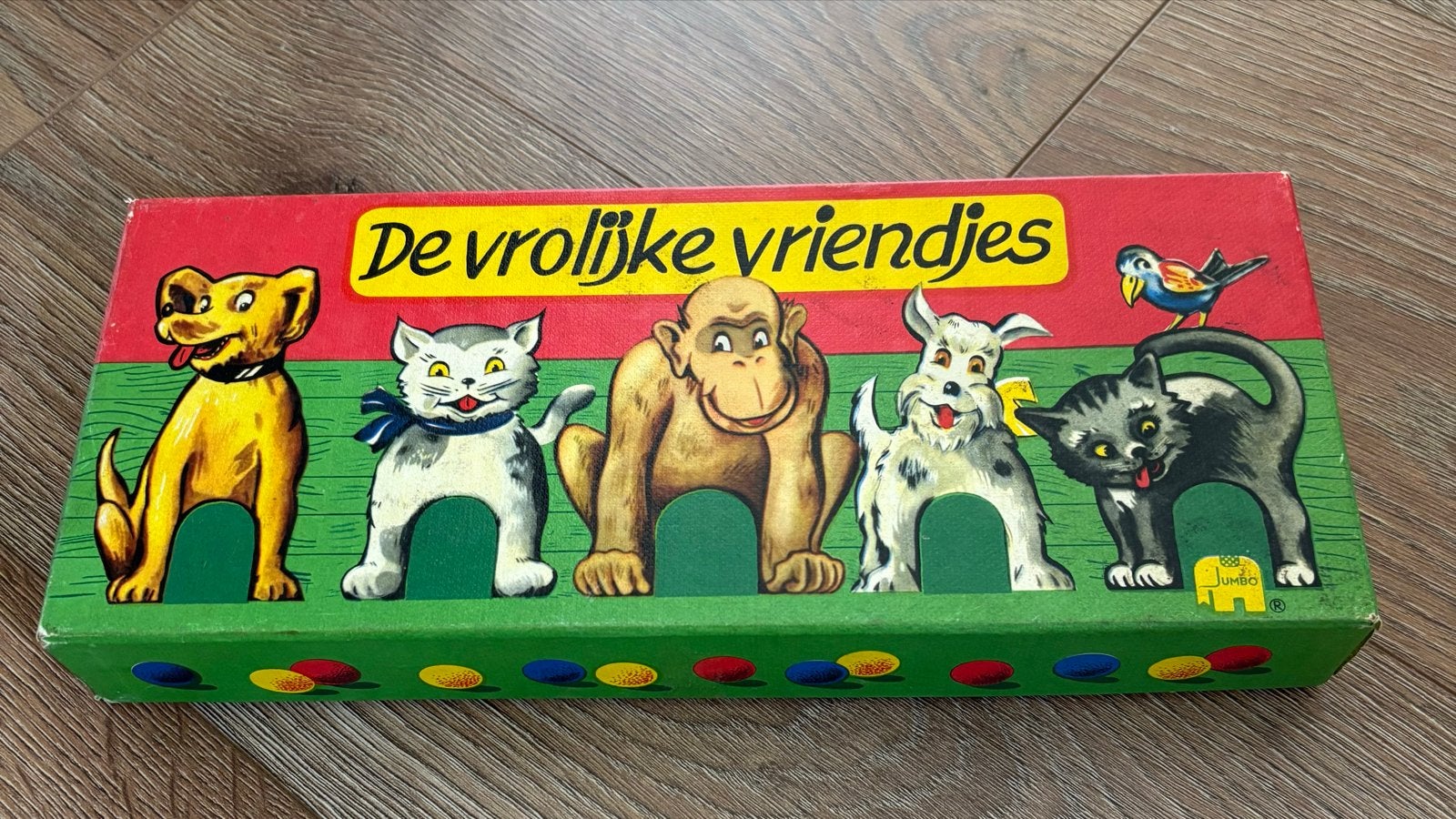 Vintage knikkerspel De vrolijke vriendjes., Antiek en Kunst, Ophalen of Verzenden