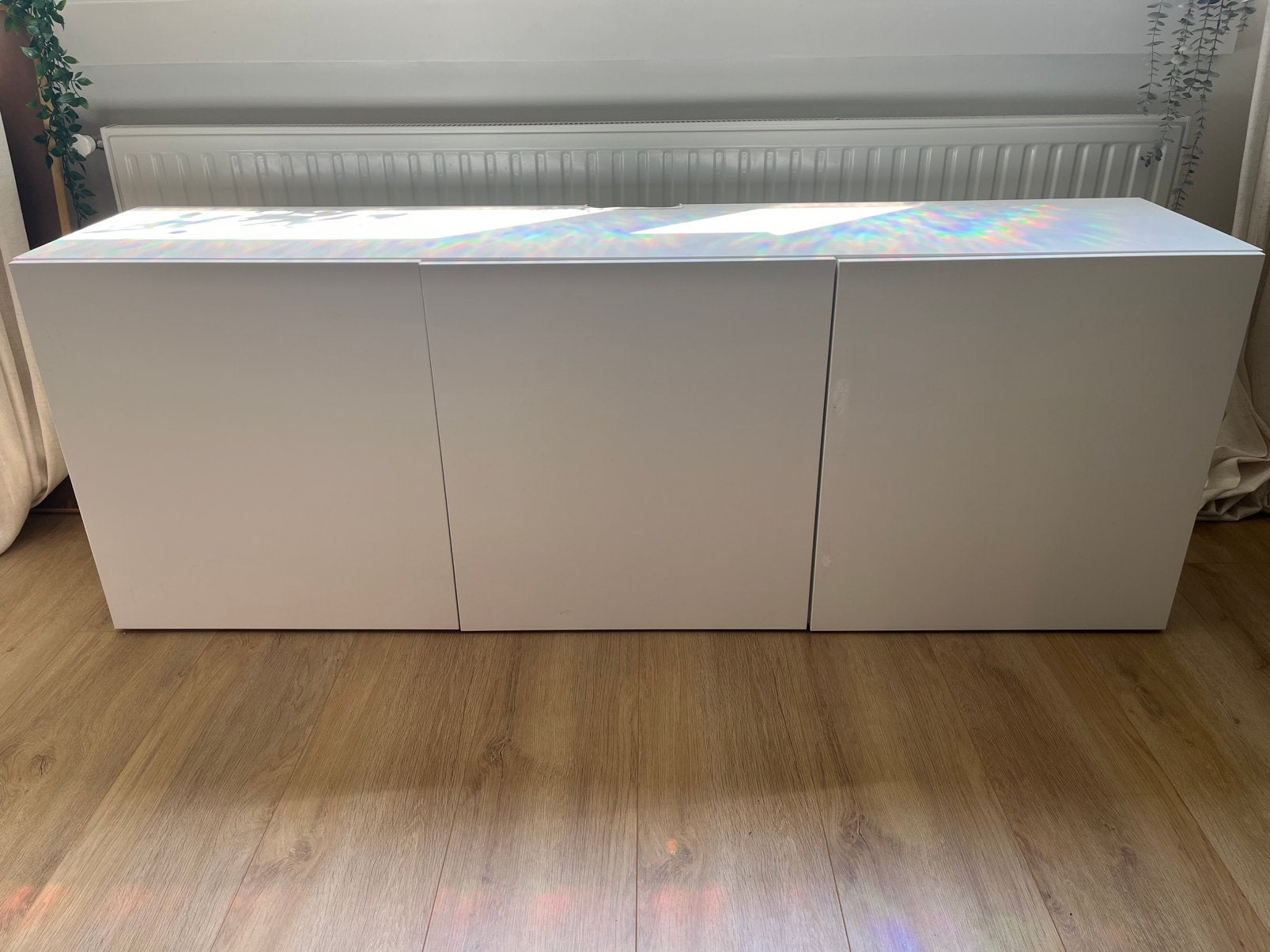 Ikea Besta Kastcombinatie tv wand wit 3 deuren en 3 planken, Ophalen, Gebruikt, 150 tot 200 cm, Minder dan 100 cm
