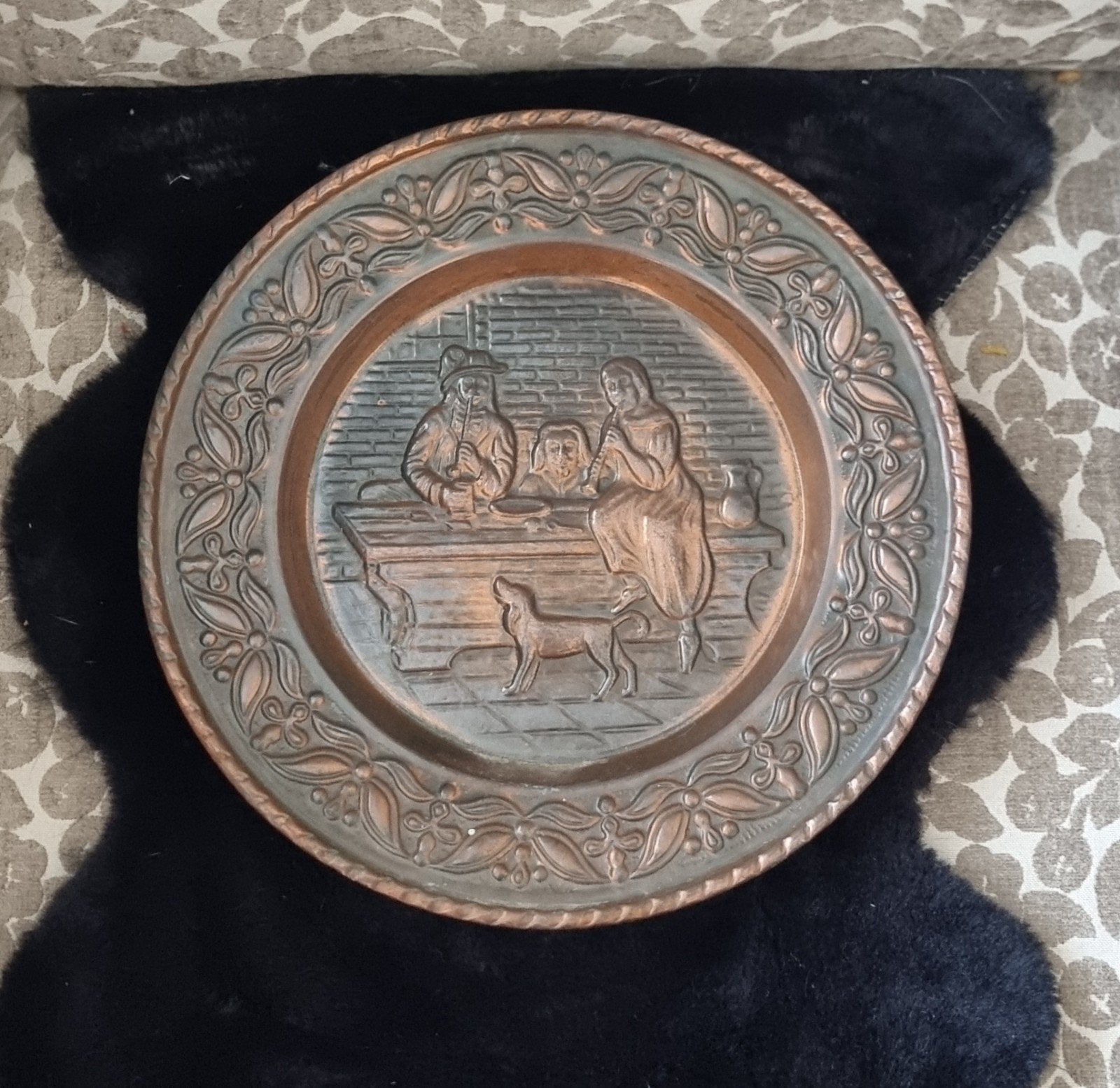 Decoratieve koperen wandplaat, Ophalen of Verzenden