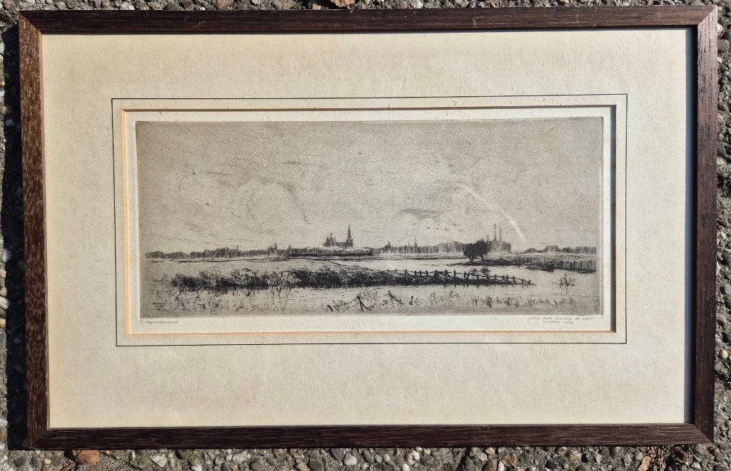 Hendrik de Laat (1900-1980) Ets, Den Bosch, postume ets, Antiek en Kunst, Origineel, Ets, Ophalen of Verzenden, 12 cm