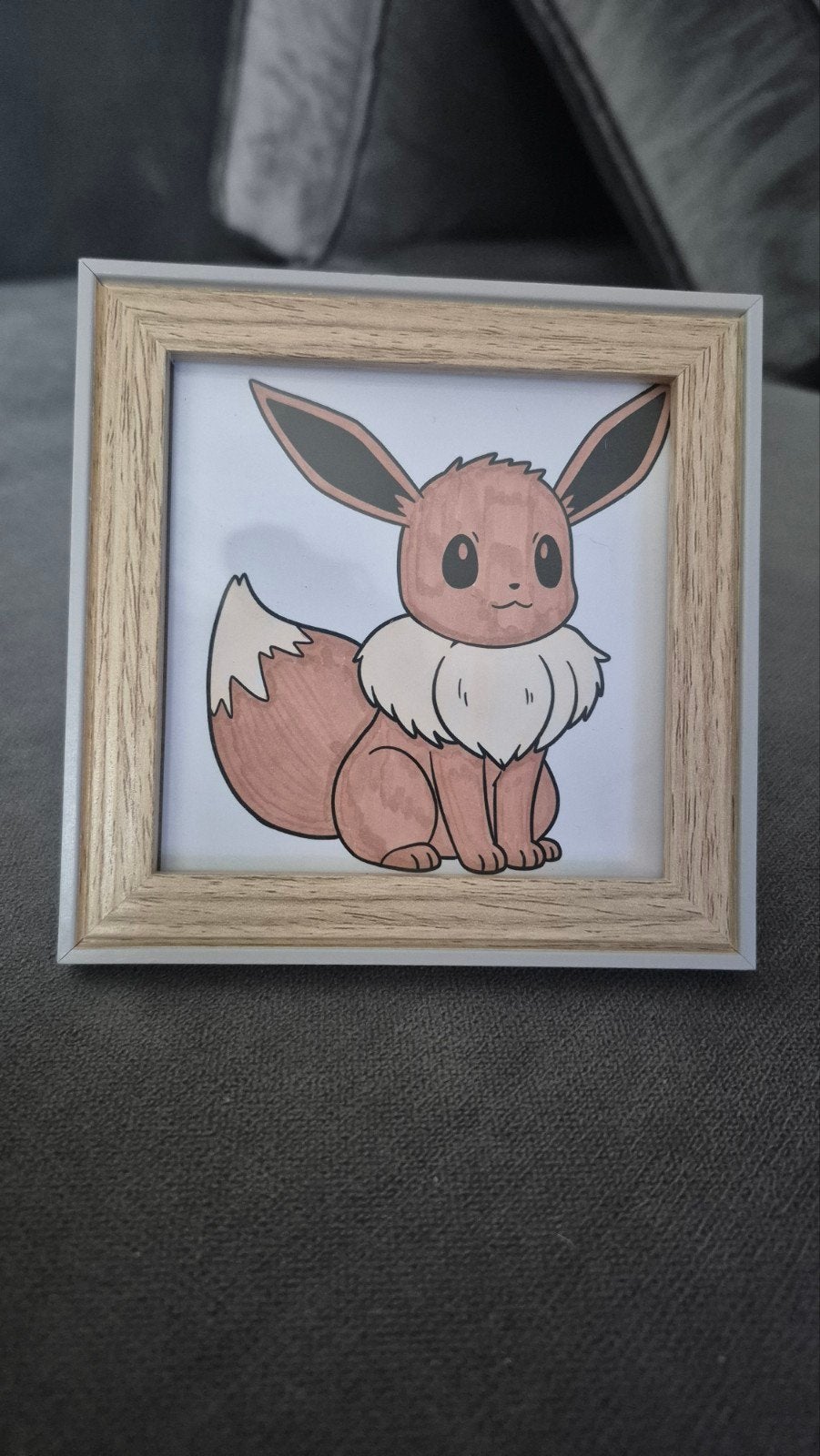 Eevee tekening in fotolijst, Ophalen of Verzenden, Nieuw, Overige typen
