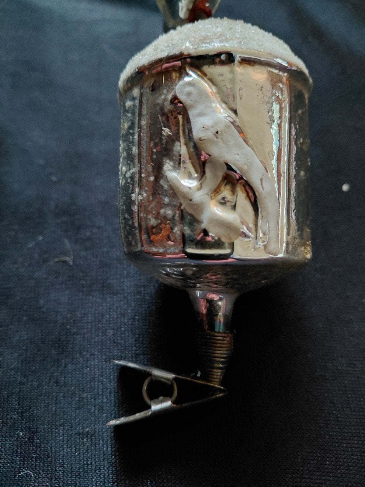 antieke kerstbal vogelkooi kertversiering, Ophalen of Verzenden
