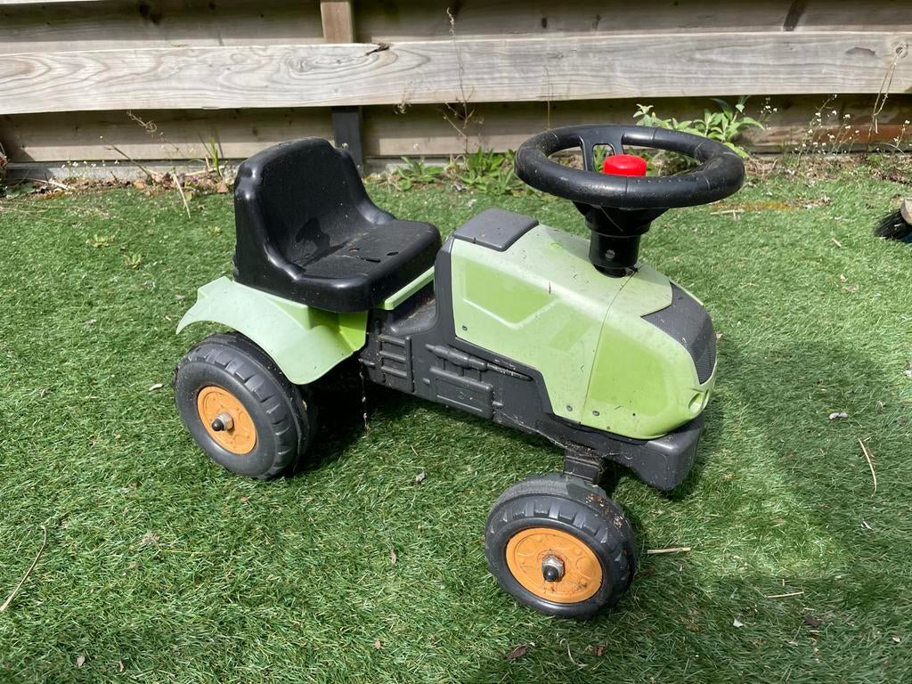 Groene loop tractor met aanhanger, Ophalen of Verzenden, Gebruikt, Loopvoertuig