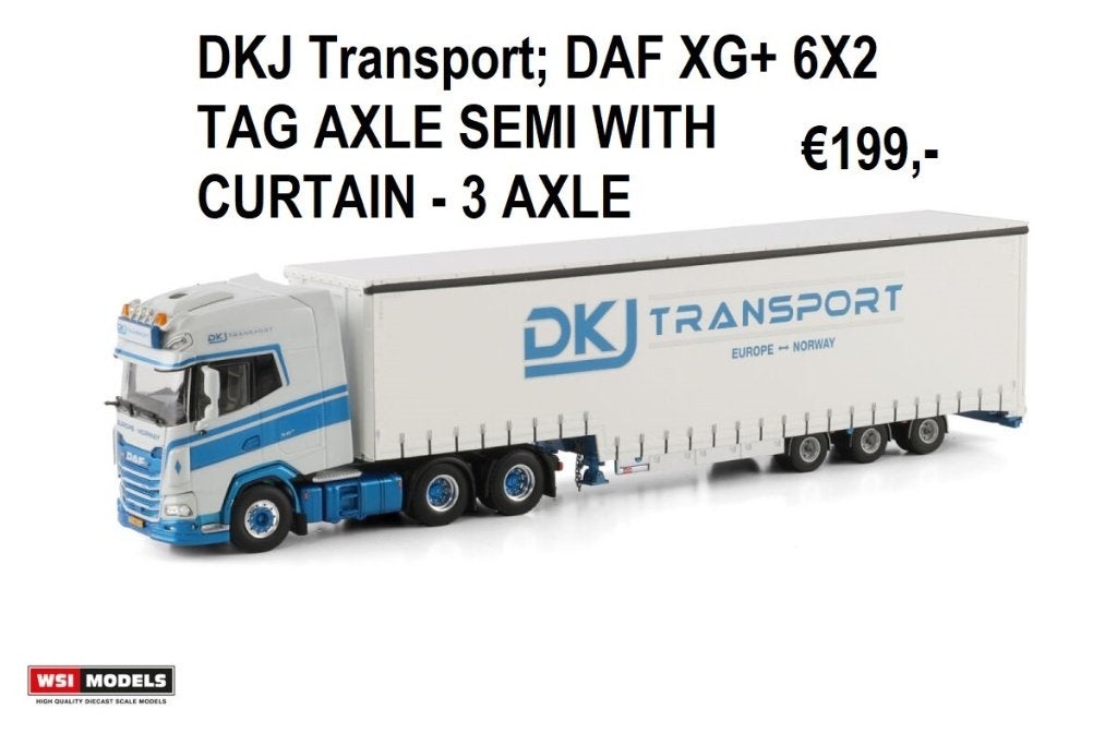 WSI Models DKJ transport daf XG +, Hobby en Vrije tijd, Modelauto's | 1:50, Ophalen of Verzenden, Nieuw, Bus of Vrachtwagen, Wsi