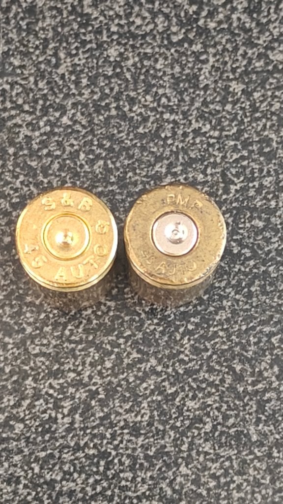 2 lege hulzen .45 Auto, Verzamelen, Ophalen of Verzenden, Landmacht, Nederland, Hulzen of Bodemvondsten
