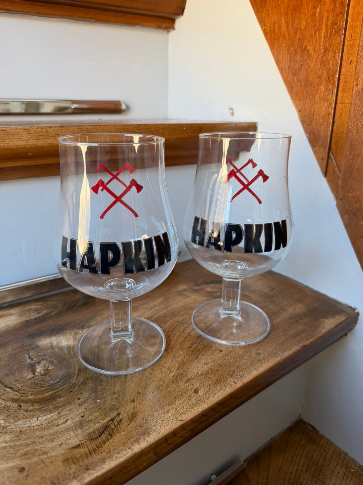 2x Hapkin bierglas 0,5L, Ophalen of Verzenden, Zo goed als nieuw, Glas of Glazen, Overige merken