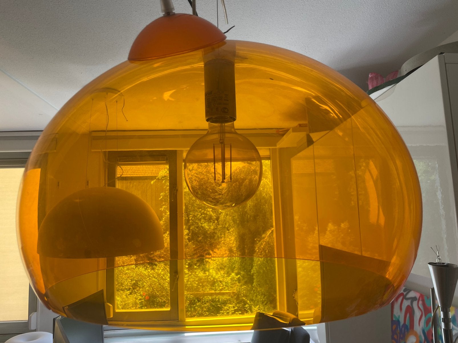 Kartell oranje lamp, Huis en Inrichting, Lampen | Hanglampen, Ophalen, Minder dan 50 cm
