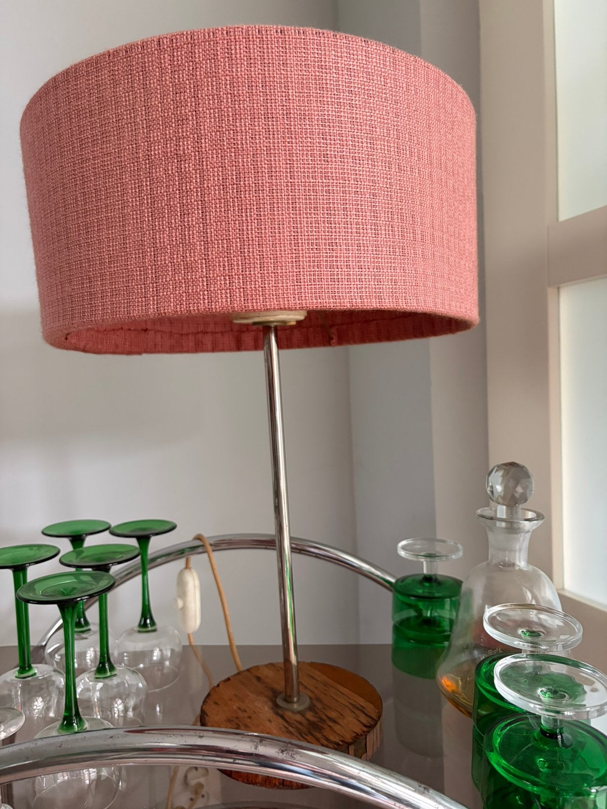 Vintage tafellamp Temde Leuchten ,60, Ophalen, Zo goed als nieuw, Rond