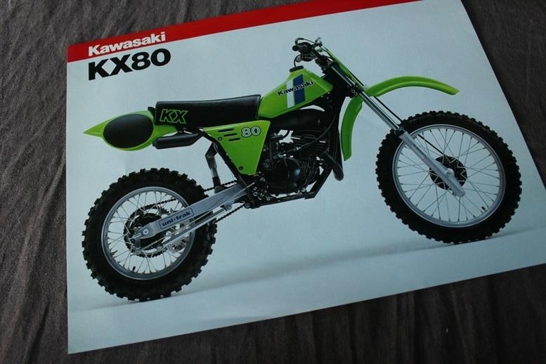 Kawasaki KX80 motorfiets verkoop folder KX 80 cross brochure, Motoren, Ophalen of Verzenden, Kawasaki
