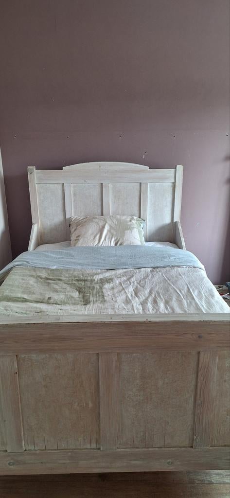 Twijfelaar incl matras - White wash, Ophalen, Gebruikt, Wit, 190 cm of minder