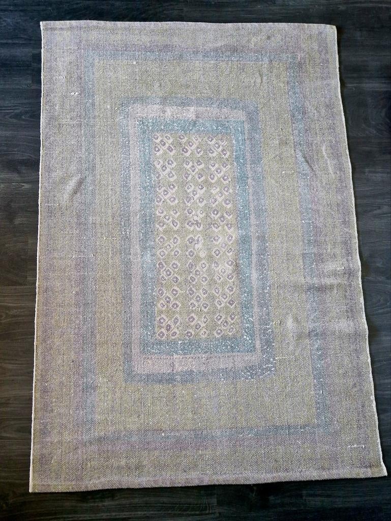 Vloerkleed Groen/Blauw/Paars Patroon, Gebruikt, 100 tot 150 cm, Vintage, Bohemien, Ophalen of Verzenden