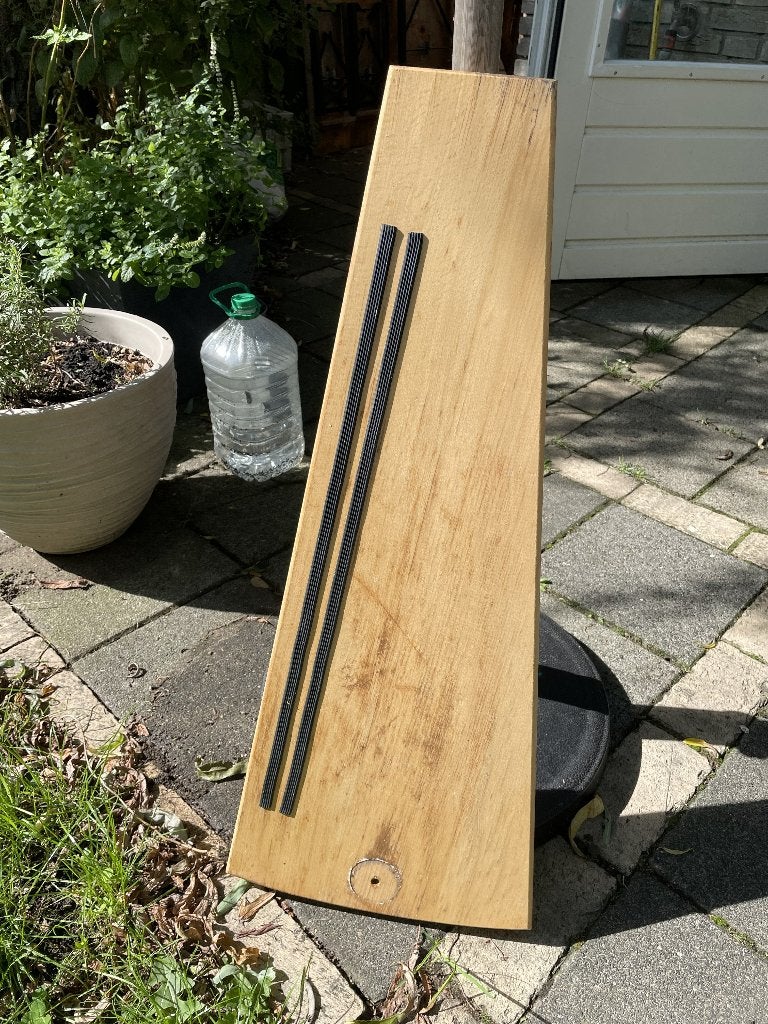Traptrede massief beukenhout 36 mm (spiltrap), Ophalen, Gebruikt, 25 tot 50 mm, Plank