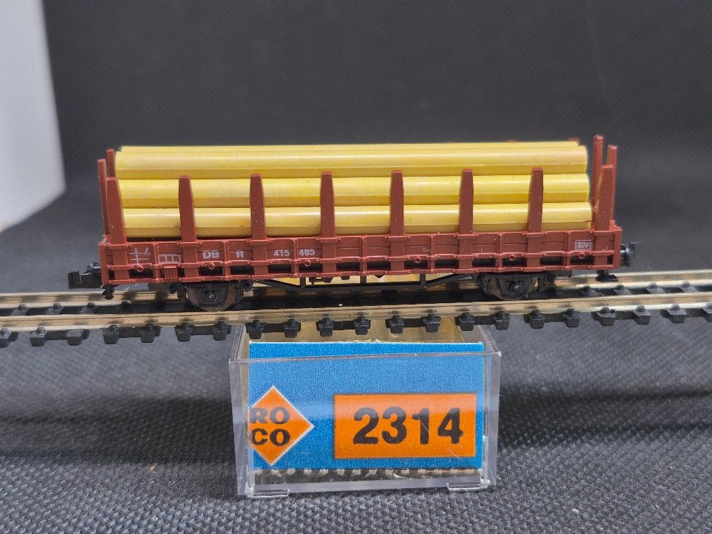 Roco 2314 - Rongenwagen R met houtlading (16871), Gebruikt, Gelijkstroom, Wagon, Ophalen of Verzenden