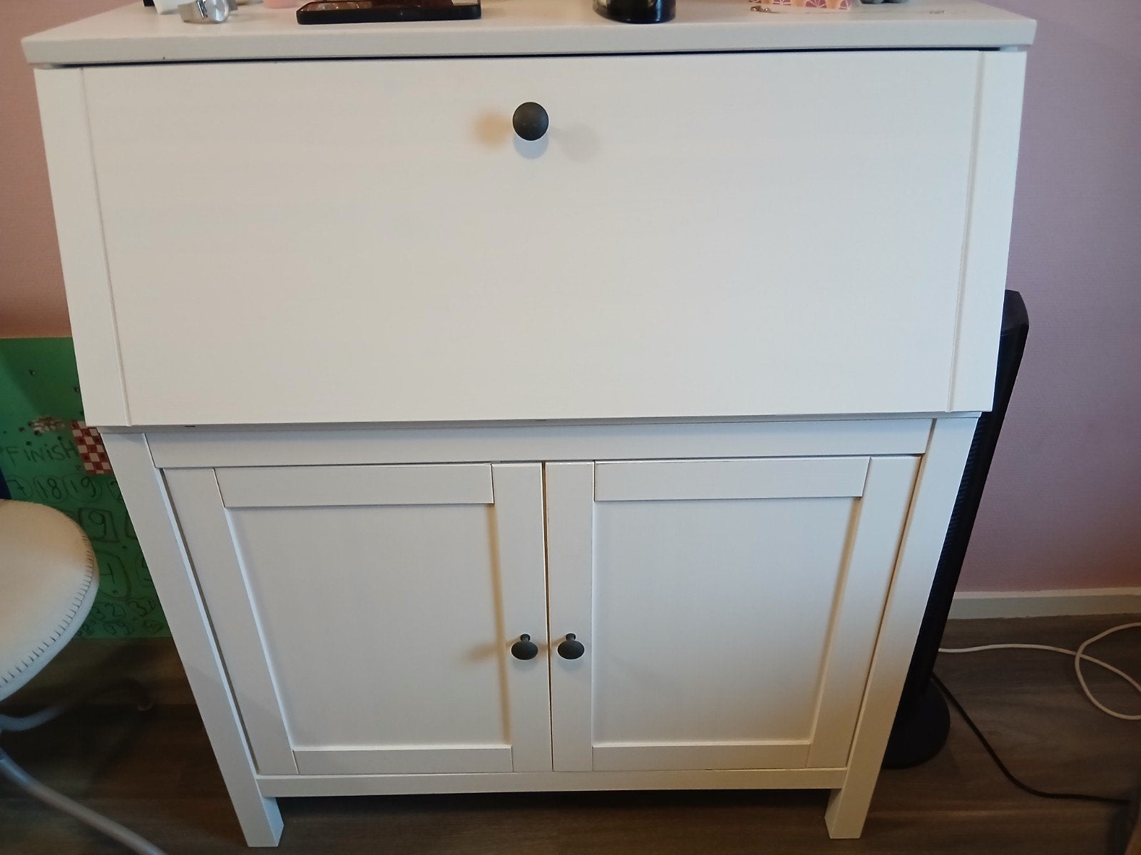 IKEA Hemnes secretaire wit - 89x42x107cm, Ophalen, Gebruikt, Scandinavisch, Klassiek