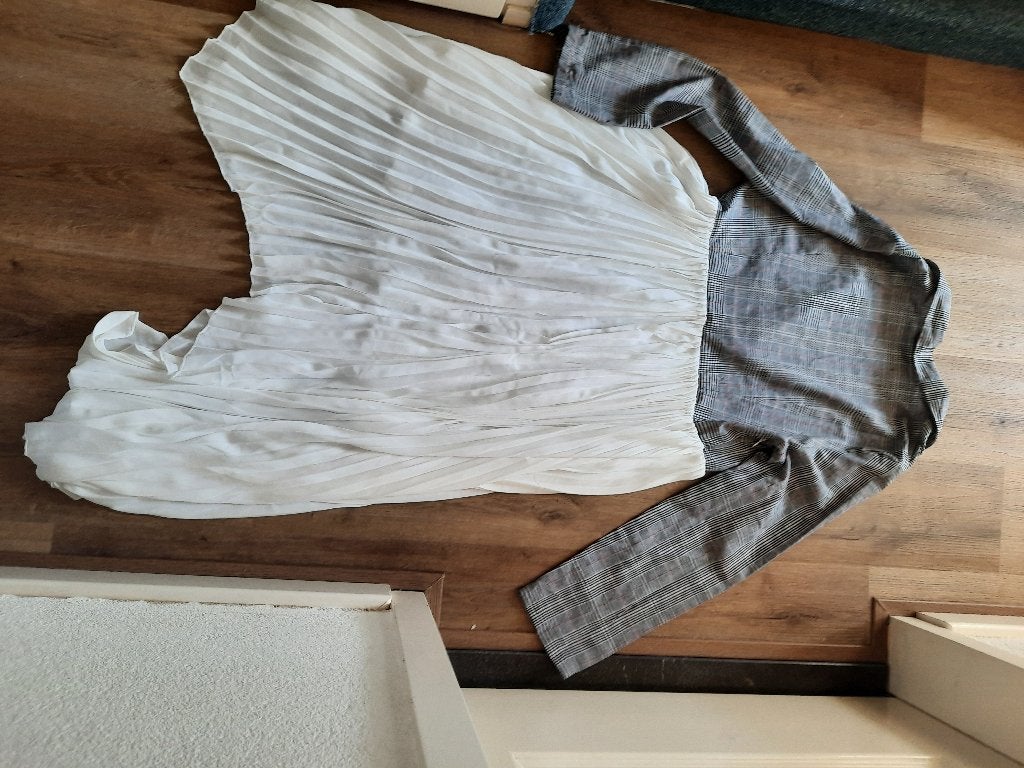 blazerjurk met plisse rok XL, Kleding | Dames, Zwart, Maat 46/48 (XL) of groter, Ophalen of Verzenden, Zo goed als nieuw