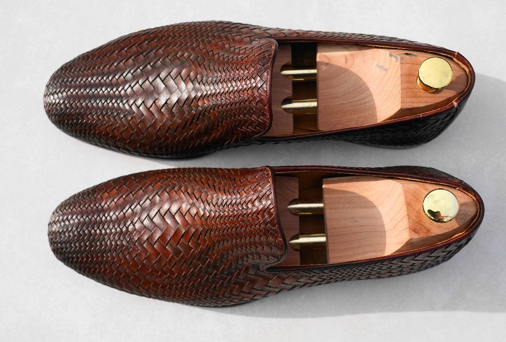 Magnanni gevlochten instappers, cognac M43, Bruin, Zo goed als nieuw, Magnanni, Loafers