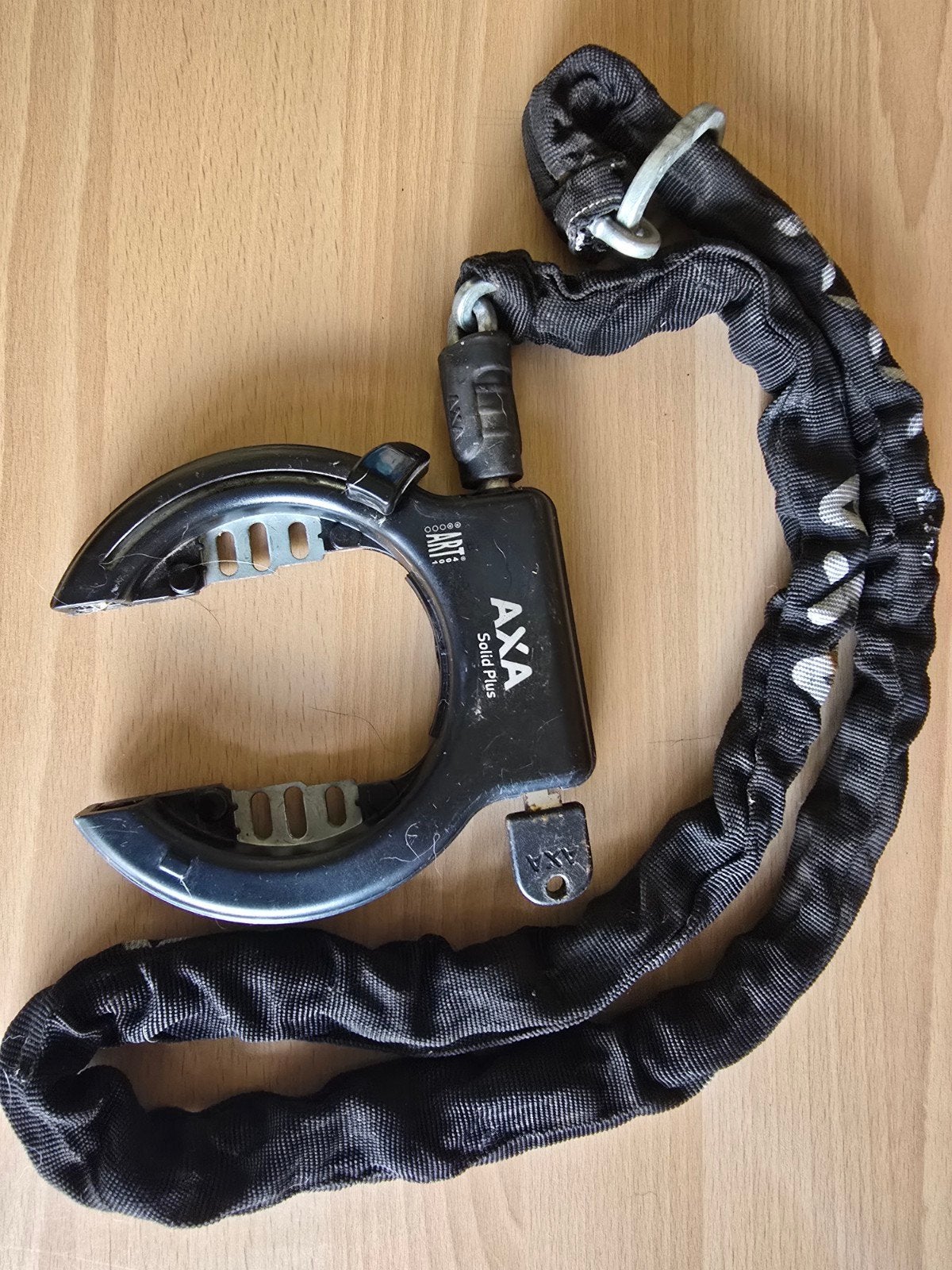 AXA Solid Plus fietsslot met ART2 keurmerk en ketting, Ophalen, Gebruikt