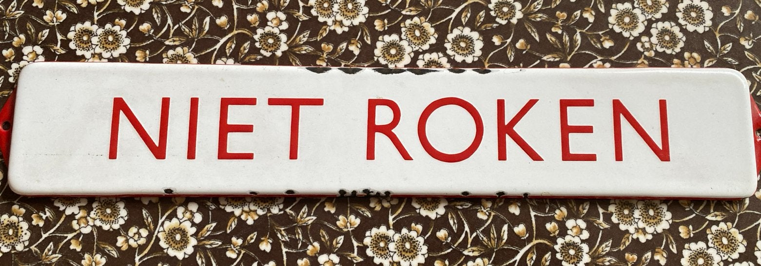 Vintage Emaille Bord 'Niet Roken', Ophalen of Verzenden