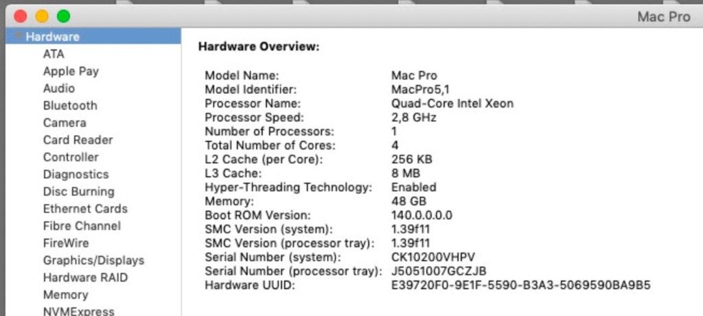 Apple Mac Pro 2010 — 48 TB RAID + 2 TB SSD, 48 GB RAM, 10GbE, 64 GB of meer, Gebruikt, HDD en SSD, 2 tot 3 Ghz