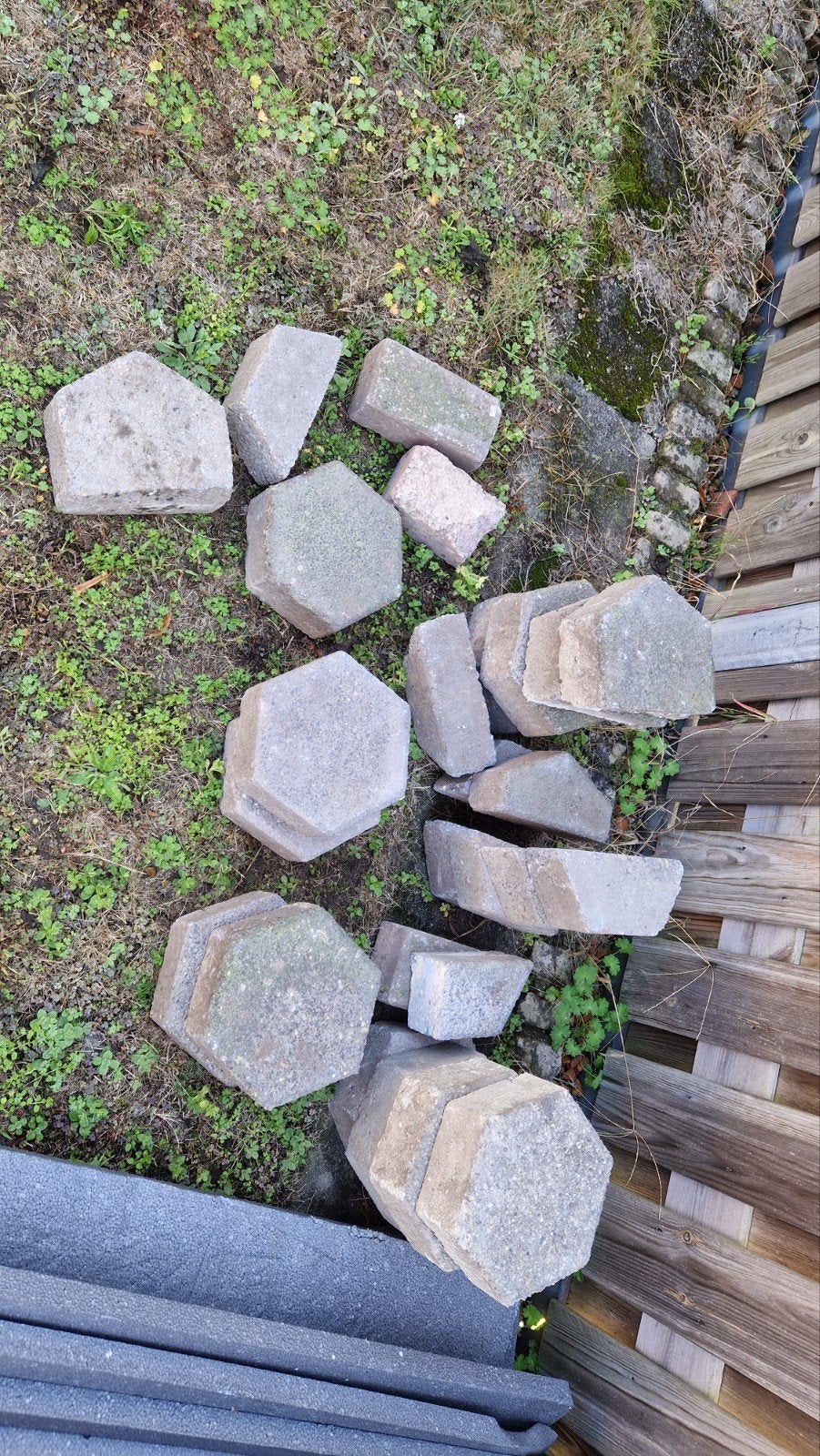 Gebruikte betonnen terrastegels/klinkers, diverse vormen, Ophalen, Gebruikt, Minder dan 5 m², Beton