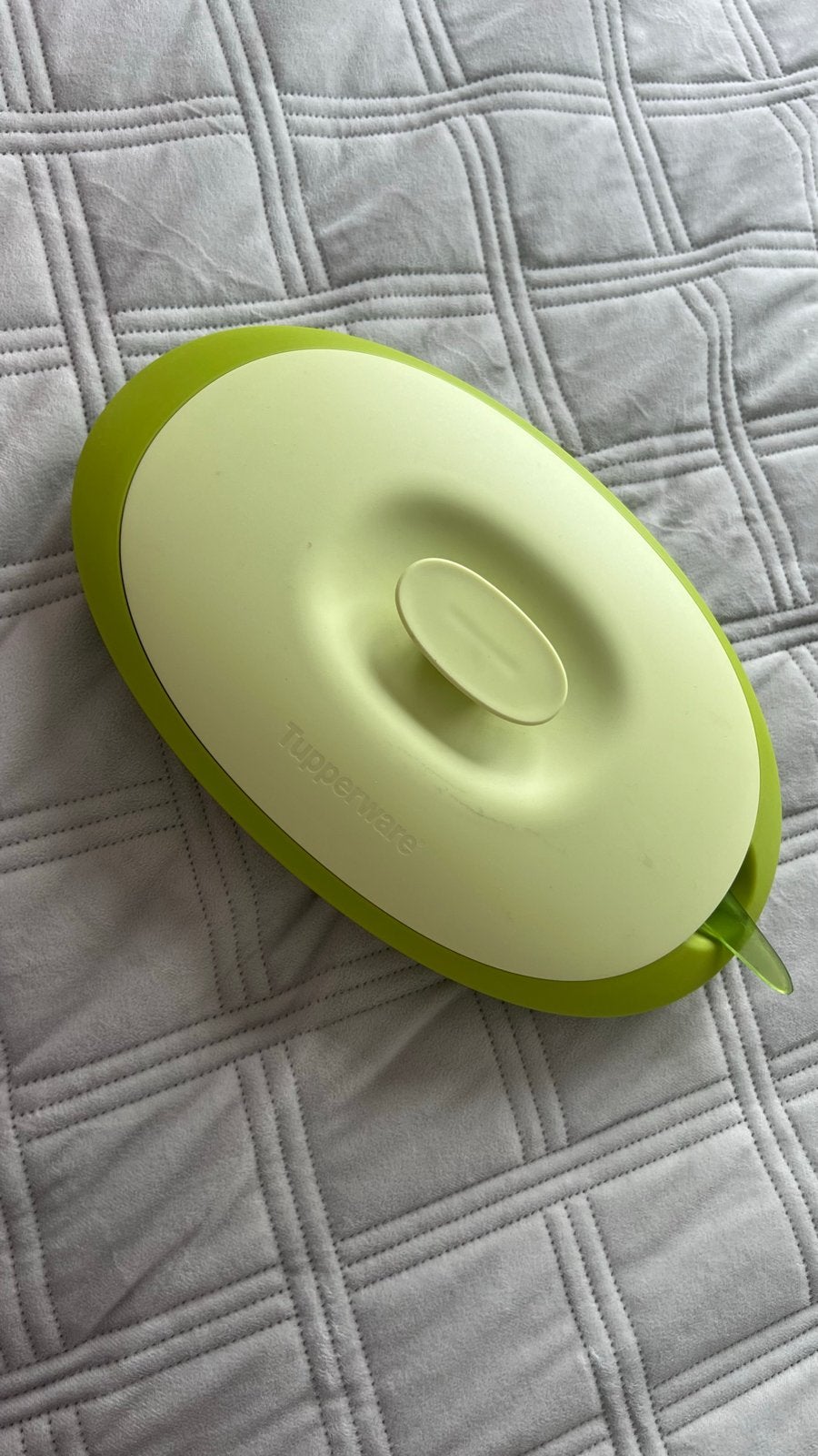 Tupperware schaal met deksel en lepel - Groen, Ophalen, Schaal, Zo goed als nieuw, Met deksel