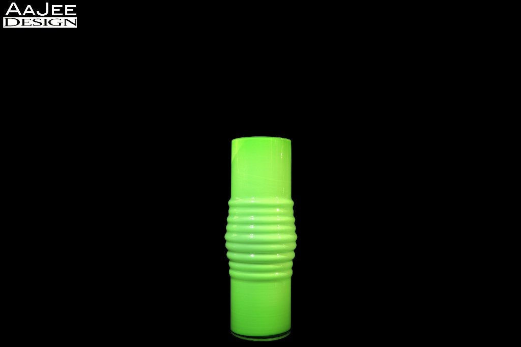HEMA – Model XL Ribbel H50 Lime – 2004 – vloervaas, Huis en Inrichting, Woonaccessoires | Vazen, 50 tot 75 cm, Ophalen of Verzenden