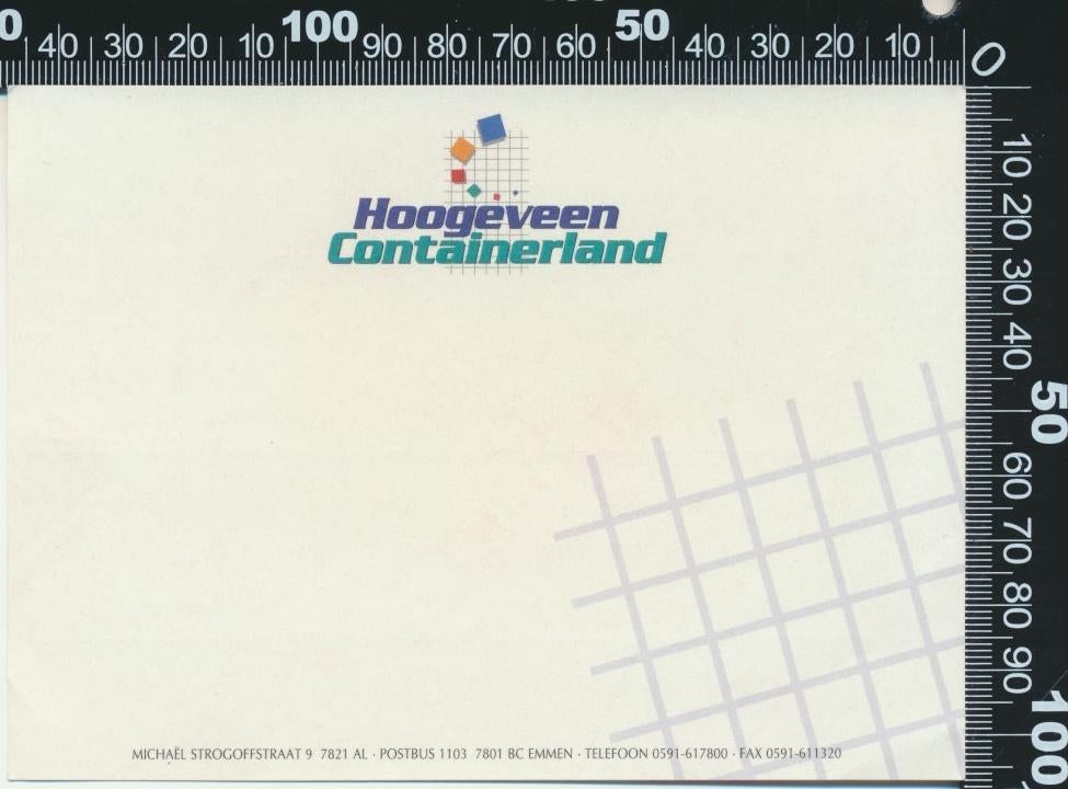 Sticker: Hoogeveen Containerland - Emmen, Verzamelen, Stickers, Ophalen of Verzenden, Zo goed als nieuw, Bedrijf of Vereniging