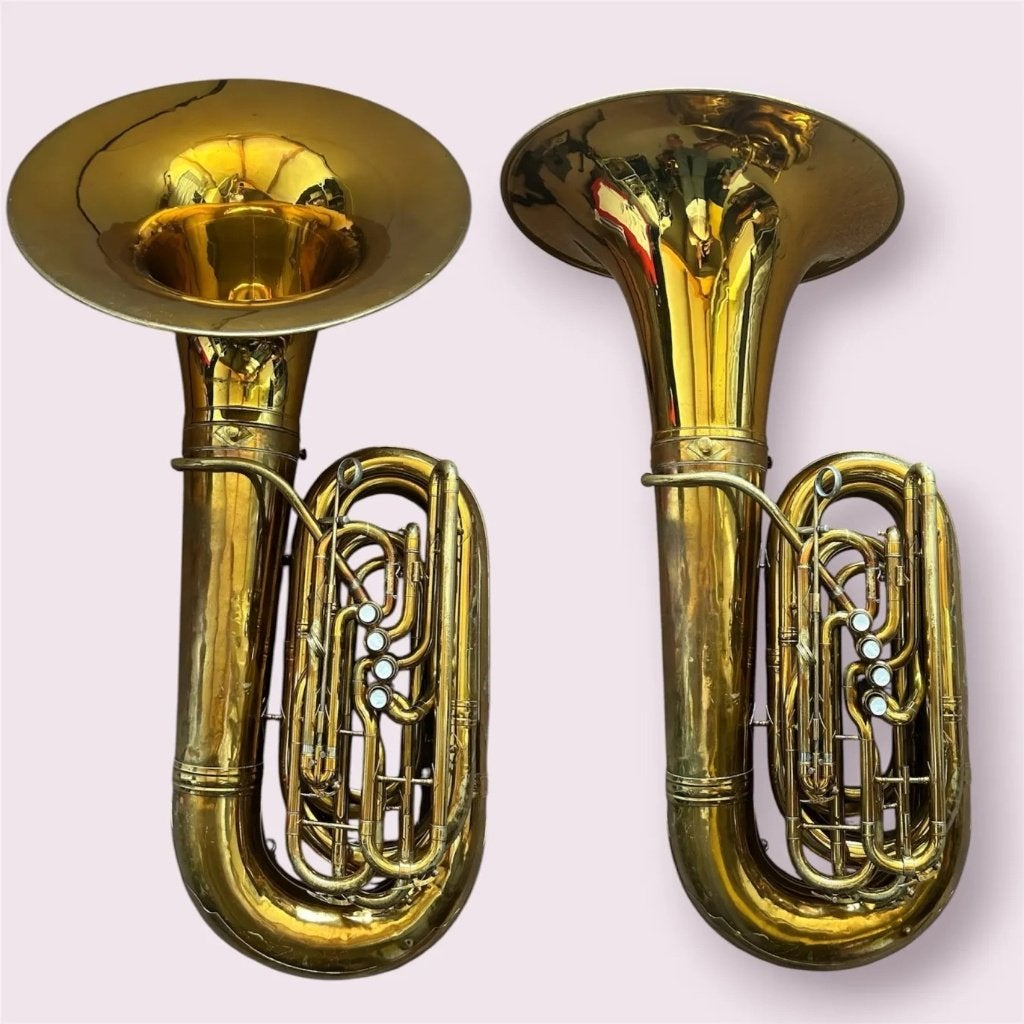 King mod. 1241 Recording + Upright Bell 4/4 BBb Tuba, Ophalen, Gebruikt, Bes-tuba, Met koffer of draagtas