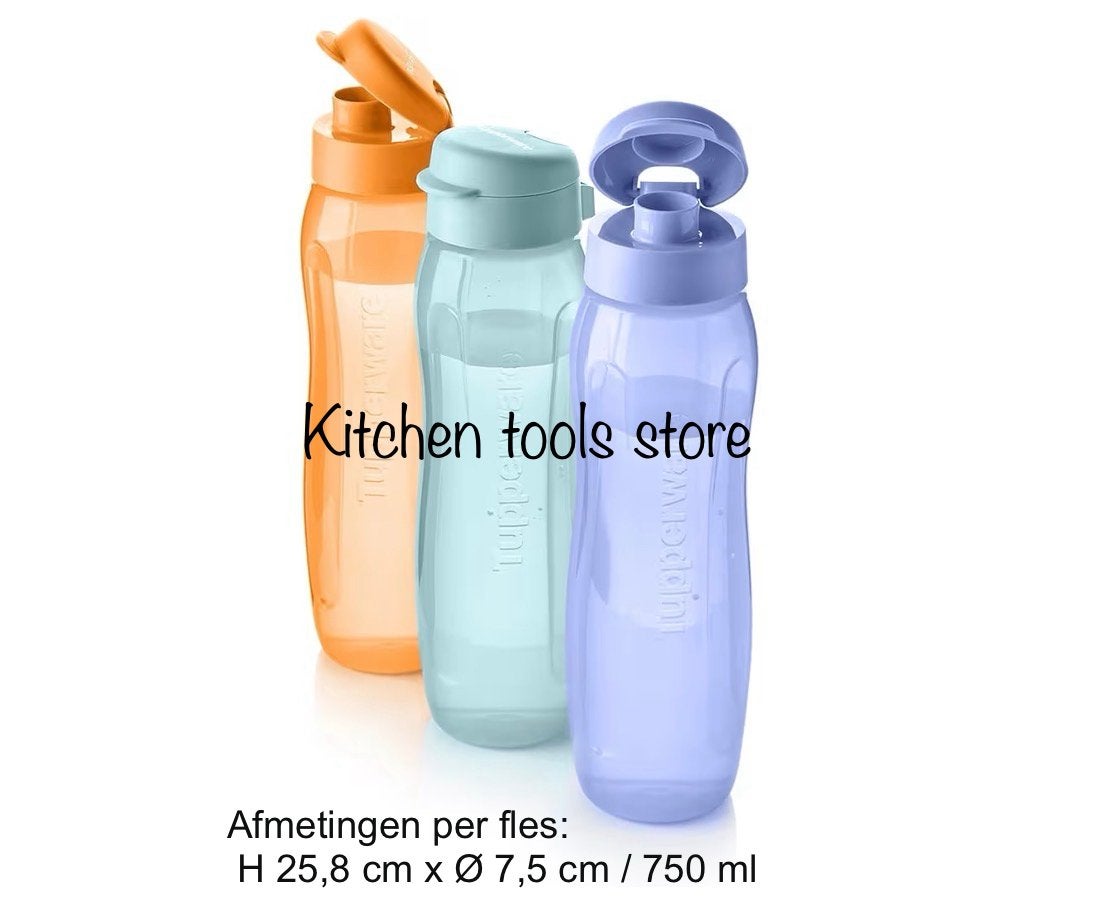 Tupperware Ecofles plus slim fles 750 ml set / los voorraad, Vaatwasserbestendig, Overige kleuren, Beker of Kan, Ophalen of Verzenden