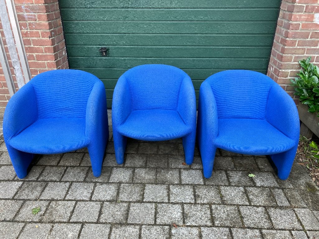 3x Artifort BEN chair fauteuil design PIERRE PAULIN Blauw, Huis en Inrichting, Fauteuils, Ophalen, Gebruikt, Design, 75 tot 100 cm