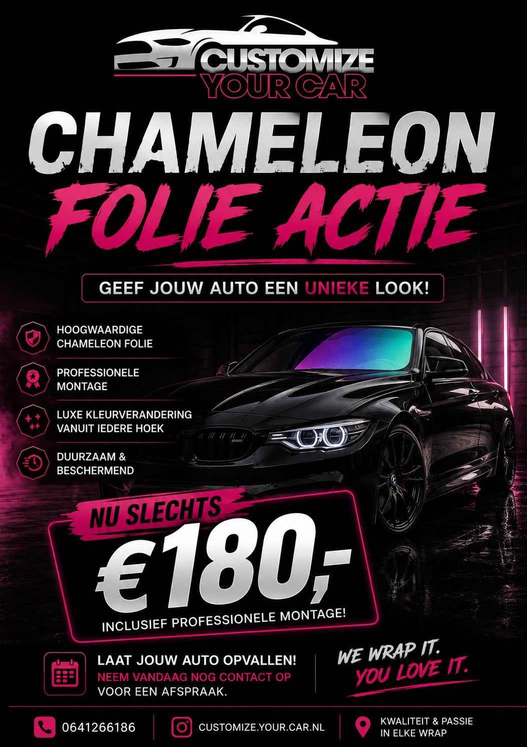 Auto tint chameleon ramen tinten blinderen garantie, Auto diversen, Ophalen of Verzenden