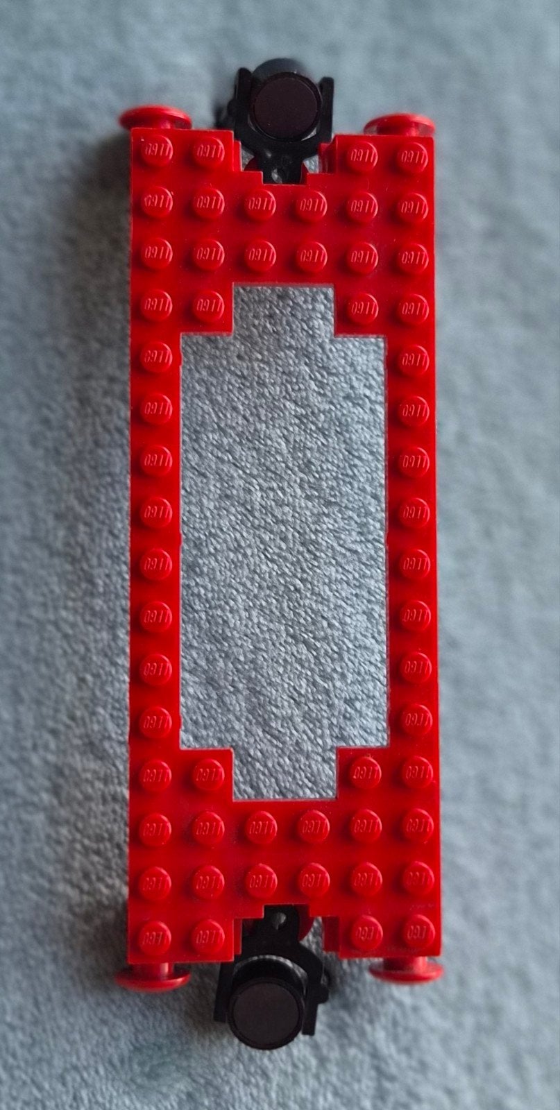 Lego trein locomotief bouw bodem plaat Rood + kantel magneet, Kinderen en Baby's, Ophalen of Verzenden, Gebruikt, Losse stenen