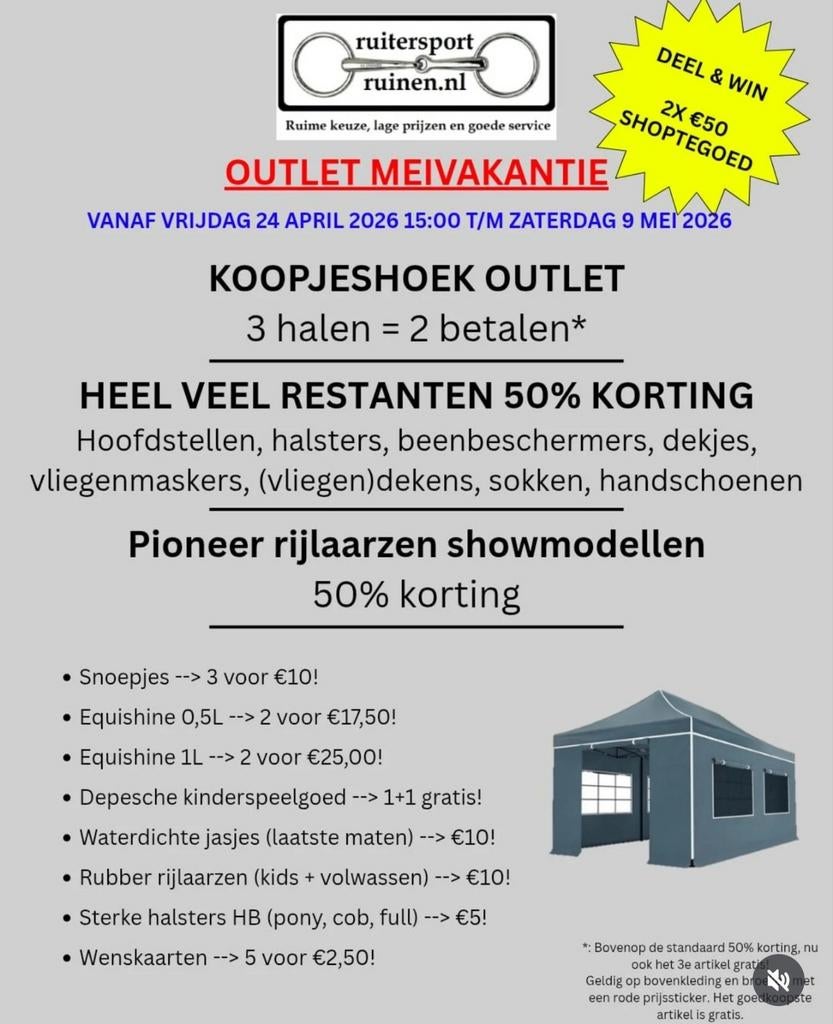 Voordelige ruitersport 50% korting!!