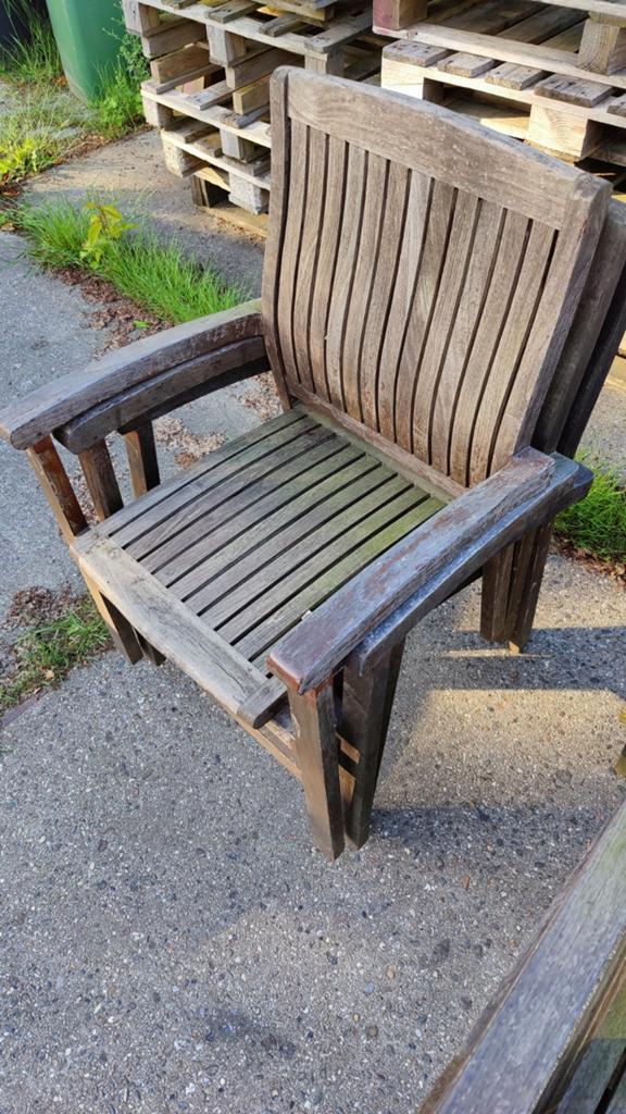 Teak tuinset – Collection Bois Le Duc – tafel met 6 stoelen, Ophalen, 4 zitplaatsen, Gebruikt, Teakhout