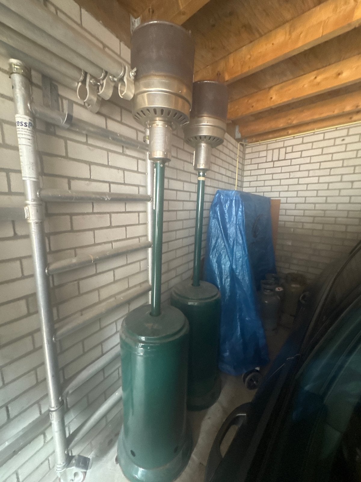 2x Terrasverwarmer op gas - Groen, Tuin en Terras, Terrasverwarmers, Ophalen, Gebruikt, Gas, Vloer