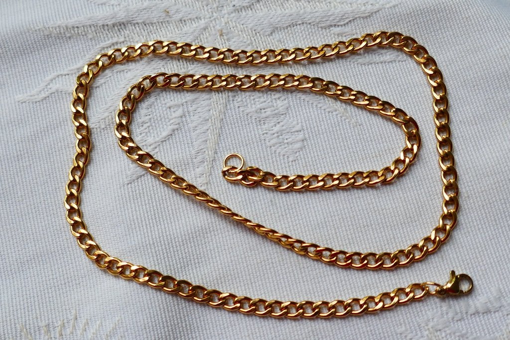 Gourmet schakel ketting, Sieraden, Tassen en Uiterlijk, Kettingen, Verzenden, Zo goed als nieuw, Goud, Overige materialen