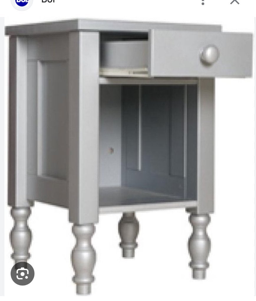 Bopita Belle Zilver 90x200 + nachtkastje, Kinderen en Baby's, Kinderkamer | Bedden, Ophalen, Gebruikt, 180 cm of meer, 85 tot 100 cm