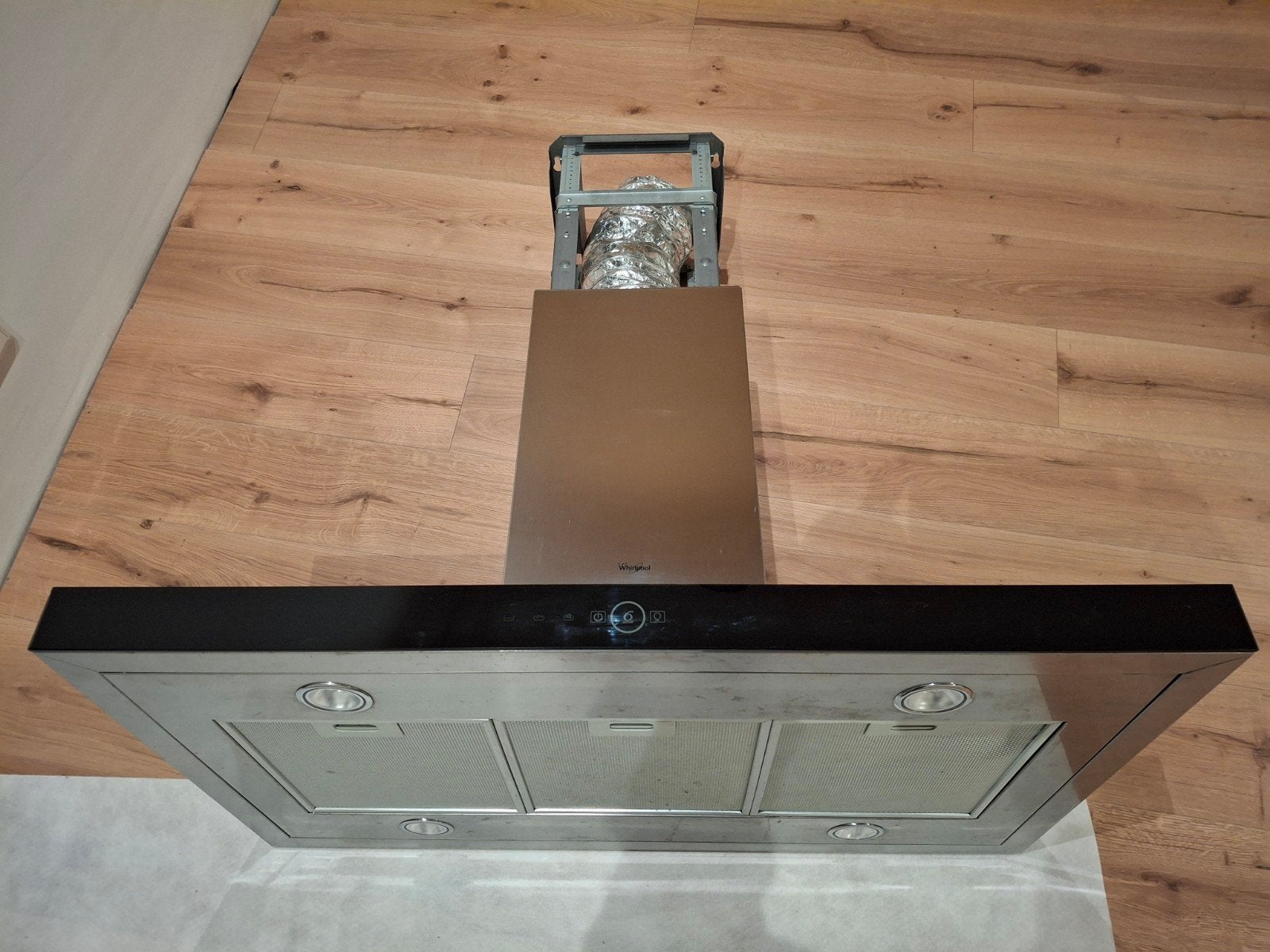 Whirlpool eiland-afzuigkap AKR 504 IX (100 CM), Ophalen, Gebruikt, Eilandschouwkap