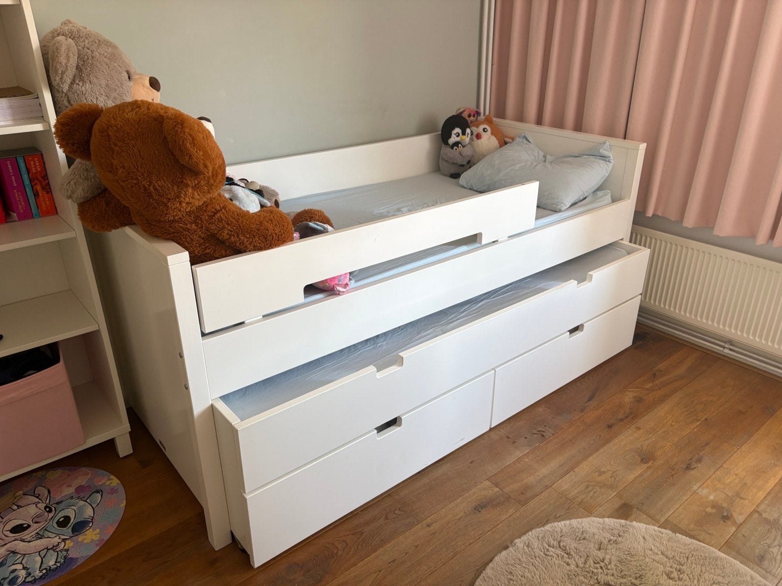 Bopita Bedbank met uitschuifbed en lades, Kinderen en Baby's, Kinderkamer | Bedden, Ophalen, 85 tot 100 cm, Gebruikt, Lattenbodem