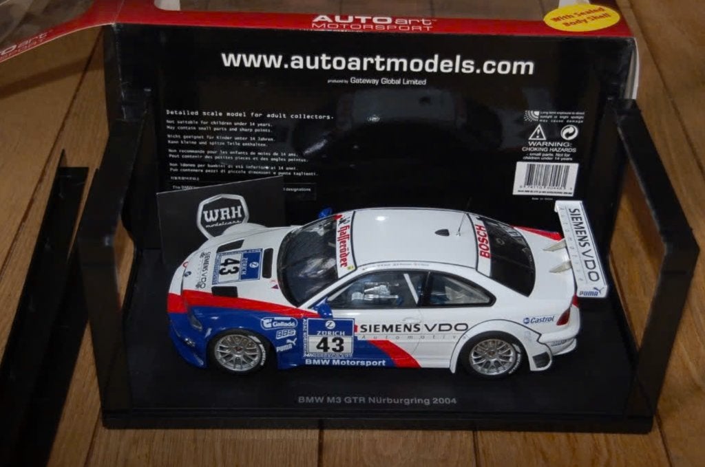1:18 BMW M3 E46 GTR Nurnbrugring #43 Autoart 80446 inbox WRH, Hobby en Vrije tijd, Verzenden, Zo goed als nieuw, Auto, Autoart