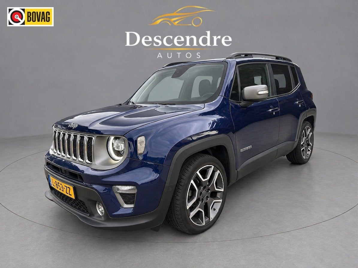 Jeep Renegade 1.3T Limited 12 maand garantie (bj 2018), Auto's, Gebruikt, 4 cilinders, Met garantie (alle), Blauw