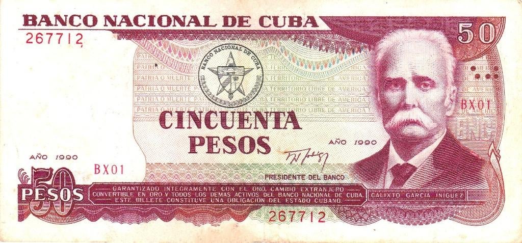 CUBA  50 PESOS  1990, Ophalen of Verzenden, Overige landen