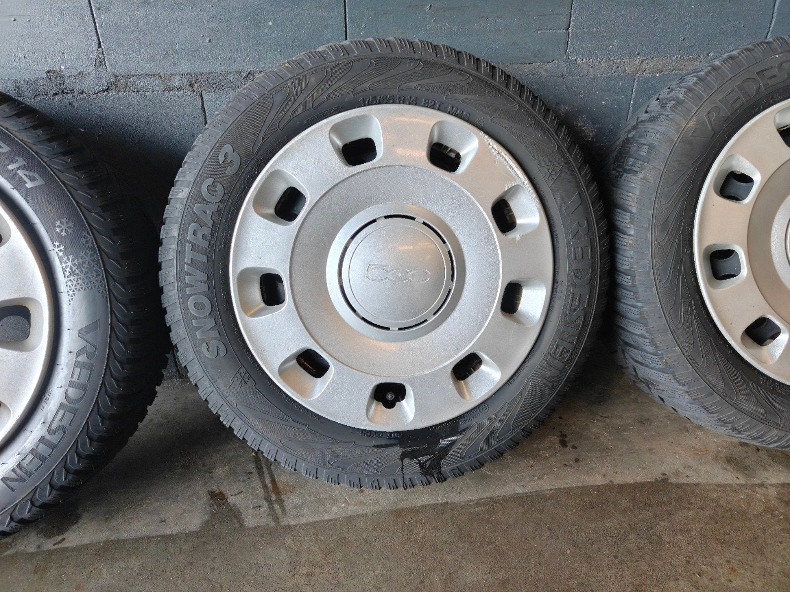 14" Originele Fiat 500 Panda Punto Winterset Vredestein, 14 inch, Gebruikt, 175 mm, Banden en Velgen