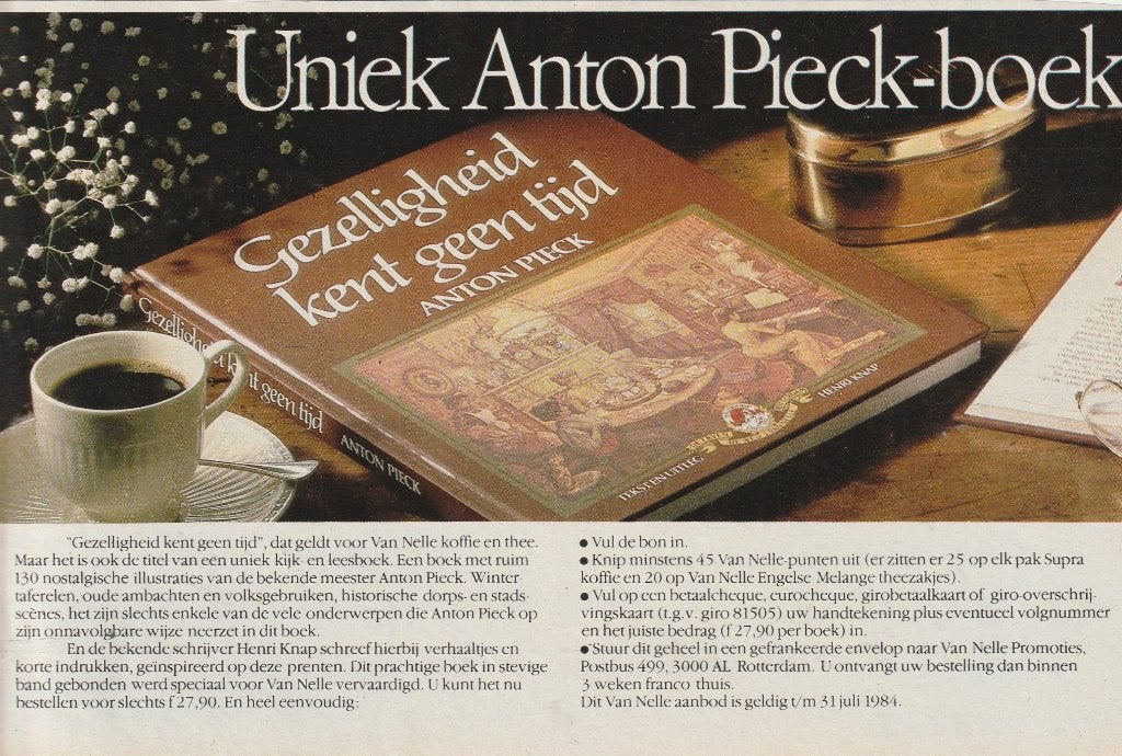 Retro reclame 1983 Van Nelle spaaractie Anton Pieck boek, Verzamelen, Retro, Verzenden, Overige typen