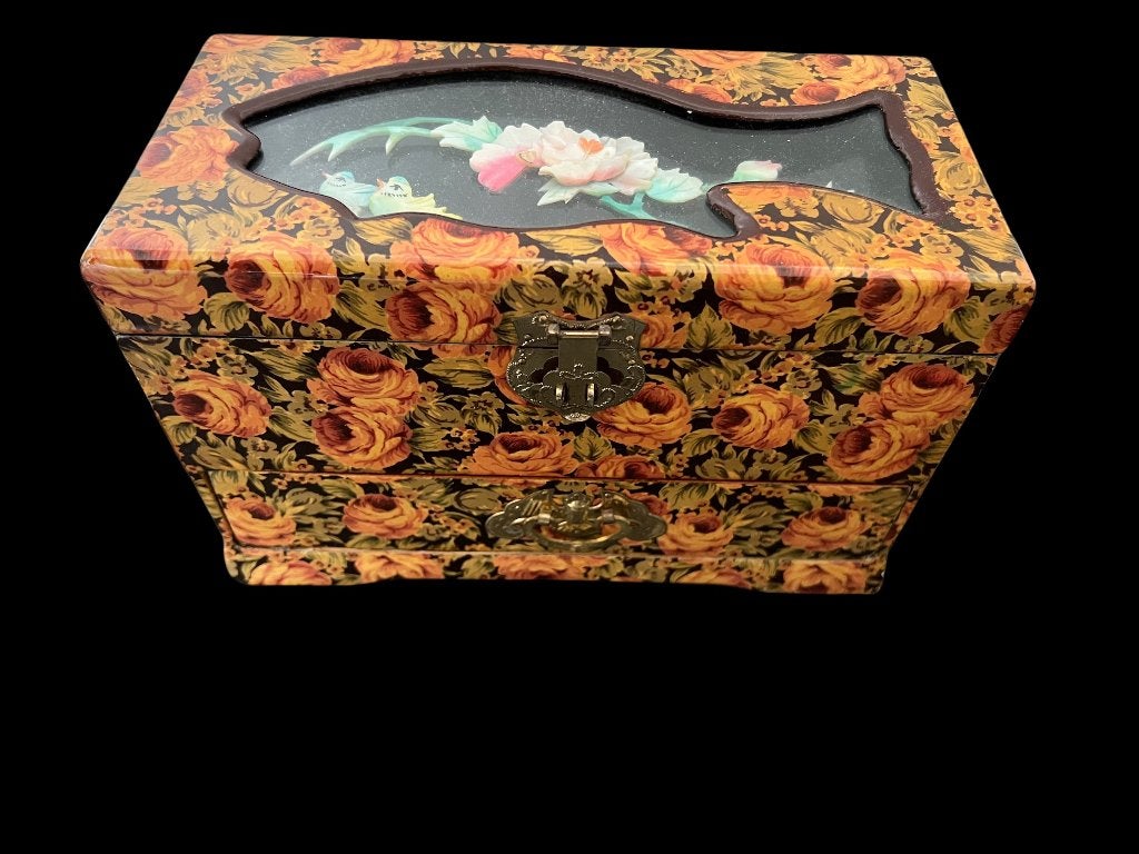 Chinese muziek sieraden doos kist chinees oosters, Antiek en Kunst, Doos, Ingelegd, 15 cm, China