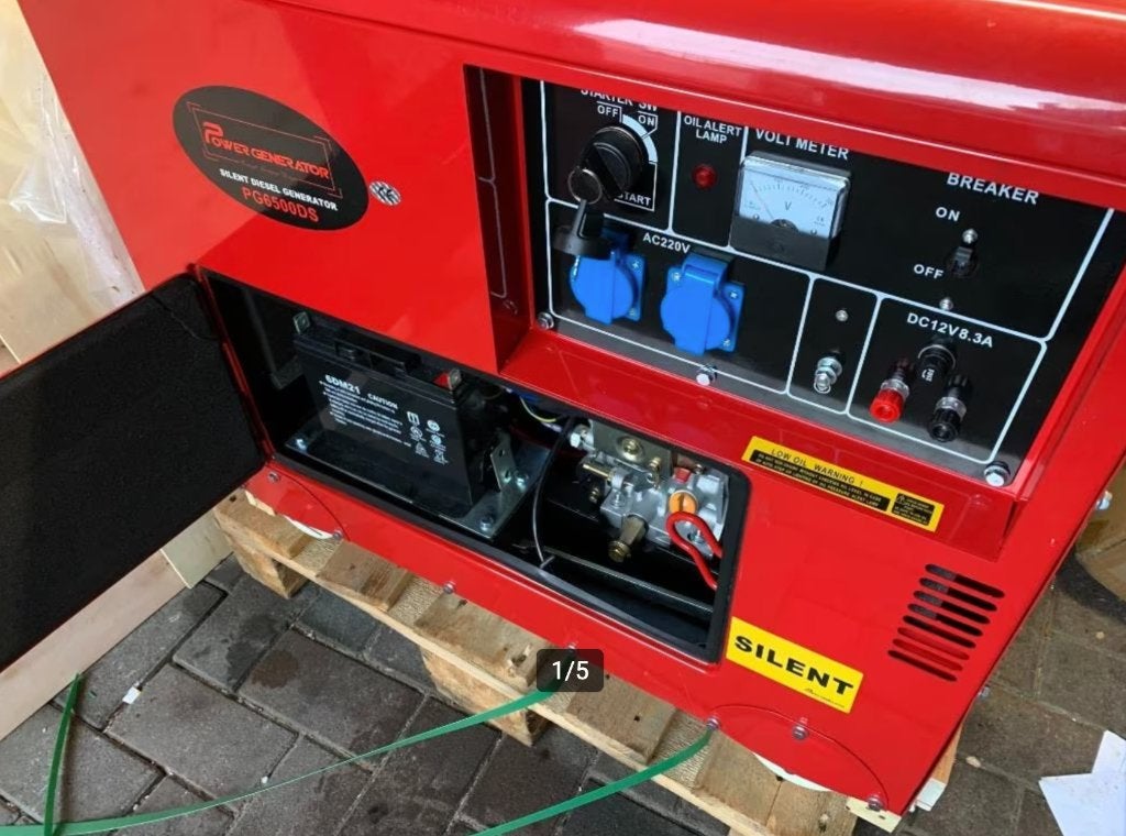 Geluid gedempte verrijdbare Dieselgenerator 220V, Ophalen, Dieselolie, Geluidgedempt, Nieuw