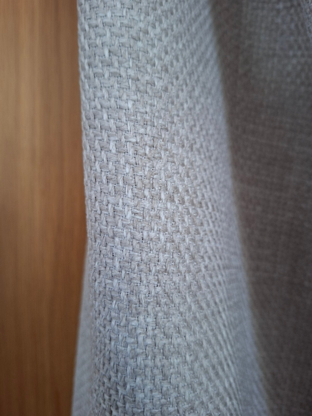 Lichtbeige gordijnen met plooien, Huis en Inrichting, Stoffering | Gordijnen en Lamellen, Ophalen of Verzenden, Nieuw