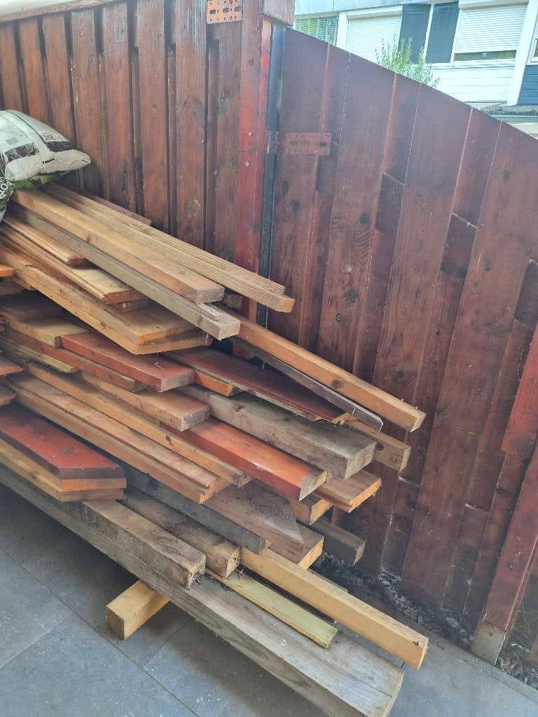 Hout, Doe-het-zelf en Verbouw, Hout en Planken, Ophalen, Gebruikt, 50 mm of meer, Balk