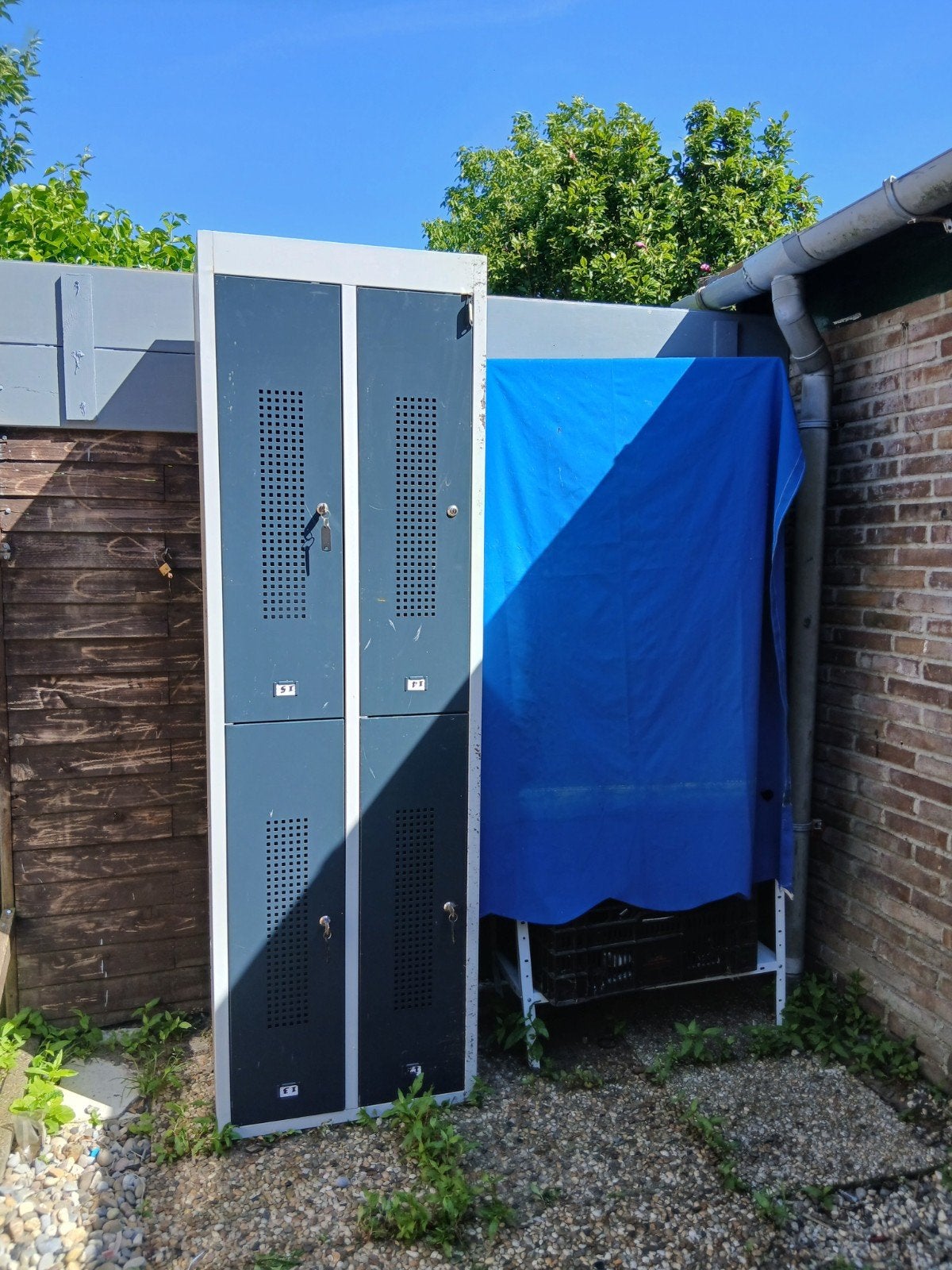 Gym locker kast,met sloten., Ophalen of Verzenden, Hout, 200 cm of meer, 150 tot 200 cm