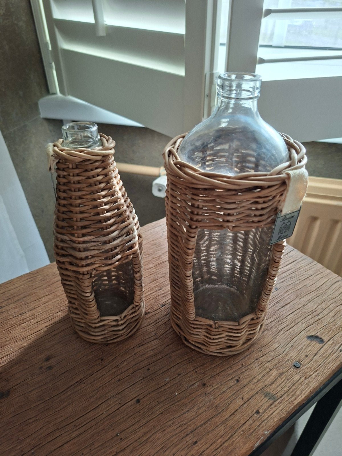 2 Riviera Maison Rattan Flessen, Ophalen of Verzenden, Zo goed als nieuw